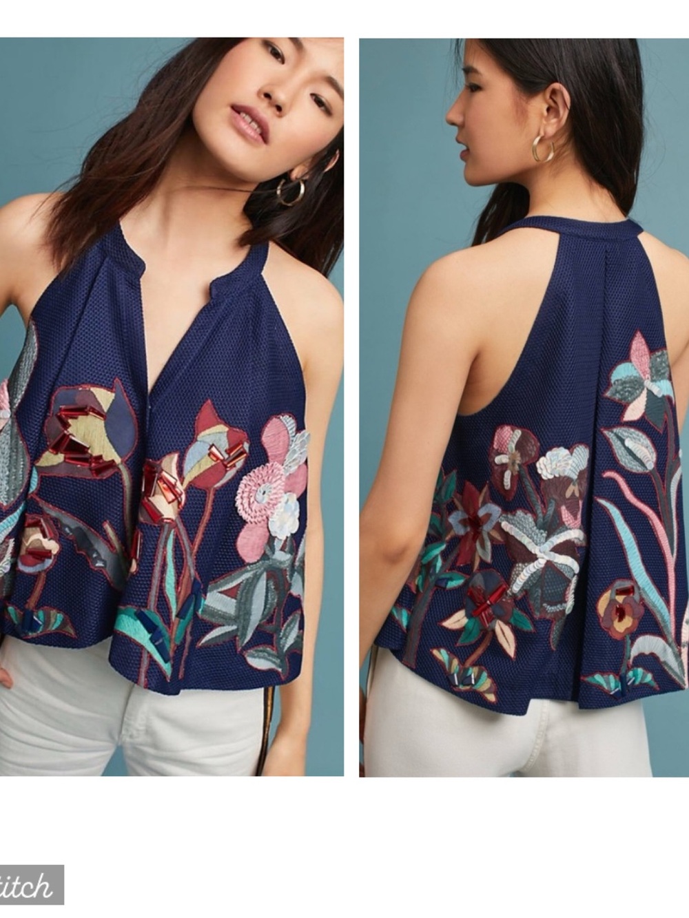 Gorgeous Anthropologie Pankaj & Nidhi Embellished Swing Top